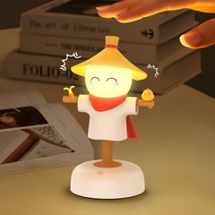 【数量限定】誕生日 出産祝い 子供部屋 かわいい おやすみライト 間接照明 暖光 授乳ライト 癒し USB充電式 枕元 寝室用ライト 電球色 常夜灯 夜間ライト 明るさ調節 クリスマス プレゼント タイマー設定 雰囲気作り 停電用 Sharkかかしナイトライト