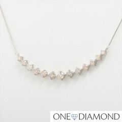 ダイヤ ネックレス プラチナ 天然ダイヤモンド Pt900×Pt850 2.5g 1.00ct