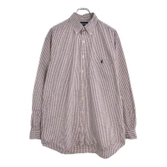 RALPH LAUREN ラルフローレン TILDEN ボタンダウン 長袖シャツ チェック レッド(メンズ M)中古 古着 U4951