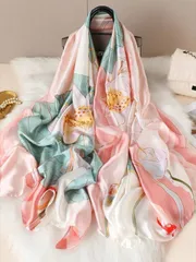 アクセサリー レディース スカーフ 1枚 フラワープリントスカーフ エレガントなアウトドア日よけ ロマンチック アウトドアと旅行用バンダナ、ヘアバンド、ヘッドバンド、お洒落なルックに最適