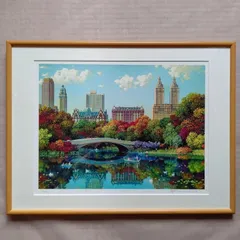 アレキサンダー・チェン　Alexander Chen 絵画 シルクスクリーン版画 Alexander Chen Seattle Skyline & Space Needle Signed