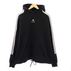 バレンシアガ BALENCIAGA トレーナー スウェット プルオーバー キャンペーンロゴ 刺繍 長袖 10 黒 ブラック /FF レディース BALENCIAGA (バレンシアガ) 23AW Pierced Round ピアス ダメージ