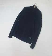 Tommy Hilfiger(トミーヒルフィガー) ネイビー ケーブル ニット セーター ジップアップ