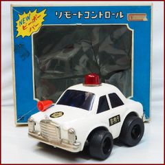 DAIYA【ディフォルメ ベンツMercedes Benzパトカー リモコン欠】ヘビーゲージ ブリキ ミニチュア自動車tin toy car寺井商店ダイヤ箱付0200