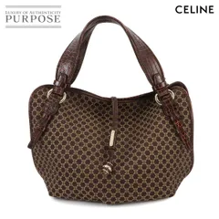 セリーヌ　CELINE ビタースイート　マカダム柄　ブラウンレザーハンドバッグ CELINE セリーヌ ハンドバッグ マカダム ビタースウィート