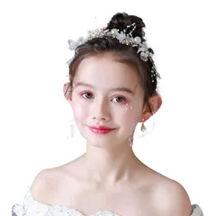 【特価セール】写真撮影 パーティー ホワイト 結婚式 卒業式 入学式 発表会 ウェディング キッズ 花かんむり 花冠 ヘッドドレス ヘアアクセサリー 髪飾り