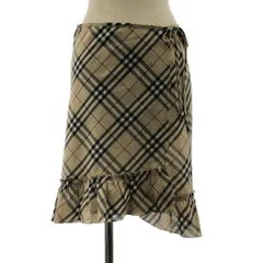 BURBERRY BLUE LABEL / バーバリーブルーレーベル | ノヴァチェック フリル切替 ラップスカート | 38 | ベージュ | レディース