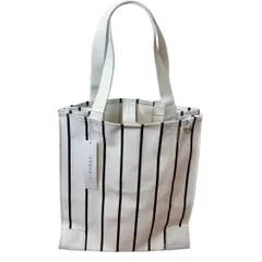 RE175 SEQUOIA セコイア　トートバッグ　縦型　ストライプ　白×黒　レディース　大容量　ポーチ付き