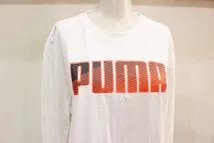 P31★PUMA/プーマ ロゴプリントベーシックロングスリーブ ロンTEE ホワイト系 トップス レディースMサイズ スポーツウェア ★