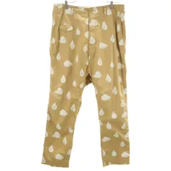 Ne-net ネネット くもとあめスタンプ サルエルパンツ 3 ベージュ 雲 雨 レディース 古着