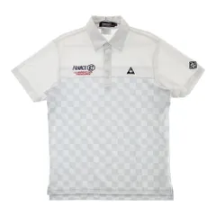 サイズ：L LE COQ GOLF ルコックゴルフ  半袖ポロシャツ チェッカーフラッグ柄 ホワイト系 [240101409629] ゴルフウェア メンズ ストスト