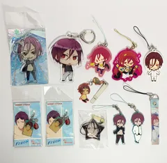 【まとめ売り】 Free! 松岡凛 ラバーストラップ ファスナーアクセサリー アクリルキーホルダー 12点セット