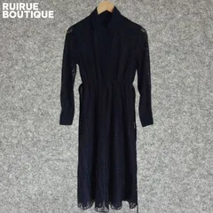 RUIRUE BOUTIQUE ネイビー レース シャツドレス ワンピース Sサイズ