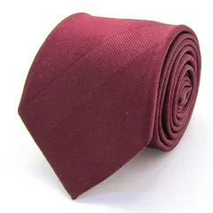 オリヒカ ブランド ネクタイ ストライプ柄 無地 シルク PO メンズ ワインレッド ORIHICA 【中古】