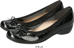 パンプス レディース 痛くない 歩きやすい ヒール 黒 靴 ウエッジ ソール 美脚 厚底 ラウンドトゥ 仕事 コンフォート シューズ ファーストコンタクト nc39760 ブラック（） 24.0cm