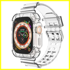【人気商品】Series iWatch 49mm 耐衝撃ベルト 45mm クリア 44mm 透明 42mm 一体型交換用ベルト 41mm スポーツバンド 40mm アップルウォッチバンド 38mm バンド 9/Ultra2/Ultra/8/7/6/5/4/3/