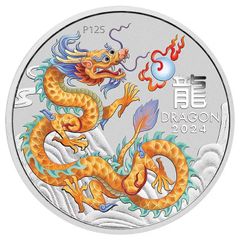 カラー銀貨炎のドラゴン 純銀1オンス - メルカリ