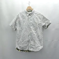 ◇ ⊂ BEAMS HEART ビームス ハート カモフラ柄 半袖 シャツ サイズM ホワイト系 メンズ E  【1503060050927】