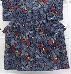 【一輝堂】リサイクル着物 浴衣 有松鳴海絞り 蝶に花柄 身丈152cm 裄丈63.5cm 25z07-3875