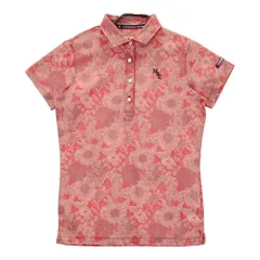 サイズ：0 MASTER BUNNY EDITION マスターバニーエディション  半袖ポロシャツ 花柄 レッド系 [240101317127]# ゴルフウェア レディース ストスト