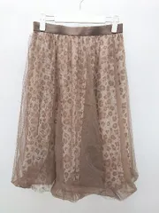 ◇ JUSGLITTY ジャスグリッティー 豹柄 レオパード 膝下丈 チュール スカート サイズ2 ブラウン レディース P  【1406240007455】