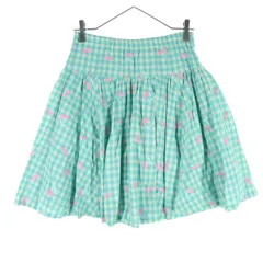 CANDY STRIPPER キャンディストリッパー さくらんぼ柄 ミディ丈 フレアスカート M グリーン系 レディース 古着