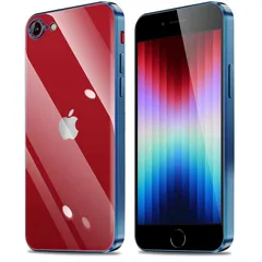iPhone SE3 IPhone SE2 8 7 ケース クリア SE 第3世代 第2世代 スマホケース カバー 耐衝撃 バンパー 透明 薄型 TPU 軽量 人気 メッキ加工 ストラップホール付き(ブルー) 1