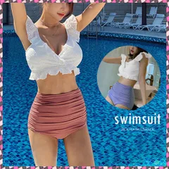 送料無料 ハイウエスト水着セット レディース韓国風 レーストップス ショートパンツ 水着上下セット ビスチェ タンキニ 2点セット カジュアル水着 リゾート セパレート夏海 ビーチファッション 海水浴女の子ビキニ 刺しゅう入り 花柄