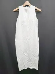◇ ⊂ cohan コハン カップ付き 膝下丈 ノースリーブ ワンピース サイズF ホワイト レディース E  【1503040005398】