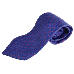 美品 エルメス HERMES ネクタイ 総柄 シルク100％ メンズ フランス製