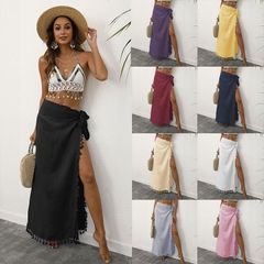 Vネックノースリーブストライプワイドレッグパンツカシュクール Vネックノースリーブストライプワイドレッグパンツカシュクール