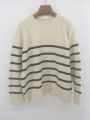 ◇ favori ファヴォリ ボーダー ハイネック 長袖 ニット セーター サイズ38 アイボリー ブラック レディース E  【1303280006717】
