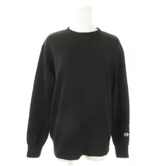 チャンピオン CHAMPION スウェット トレーナー クルーネック 長袖 ワンポイント ロゴ 裏毛 M 黒 ブラック /AO14 ■GY11