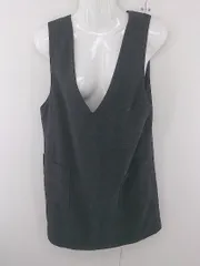 ◇ ROPE PICNIC ヘリンボーン柄 ノースリーブ 膝丈 ジャンバースカート ワンピース サイズ38 ブラック系 レディース E  【1304140022946】