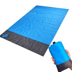 【人気商品】210*140cm 1-2人用 レジャーシート 防水 グランドシート ソロキャンプ アウトドア ピクニック 砂がつかない 超軽量 ペグ付き 収納袋付き ビーチマット ブルーS (ブルーS)