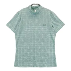 サイズ：L ADIDAS GOLF アディダスゴルフ IV6987 2023年モデル ハイネック 半袖Tシャツ 総柄 グリーン系 [240101269079]# ゴルフウェア レディース ストスト