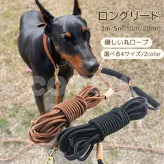 【3m】犬 ロングリード 丸ロープ 絡まりにくい まとめやすい 3m 5m 10m 20m 小型犬 中型犬 大型犬 丈夫 高品質 トレーニング 訓練 散歩 ペット リード COTEN