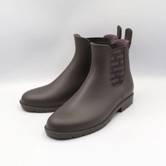 moz モズ MZ8507 ロゴ サイドゴアレインブーツ レディース ブラウン Lサイズ(24cm相当) 新品