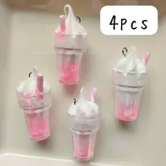 シェイクチャーム スイーツ ドリンク ピンク ハンドメイドパーツ まとめ売り 春夏 フロート アイス ソフトクリーム ミルク ピーチ ストロベリー 桃 飲み物 かわいい 可愛い ミニチュア DIY アクセサリー ピアス イヤリング ネックレス 食品サンプル