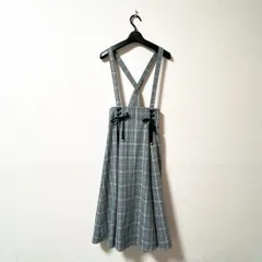 SECRET HONEY シークレットハニー シーハニ レースアップジャンスカ ジャンパースカート ワンピース グレー チェック 地雷系 量産型 ロリータ カワイイ
