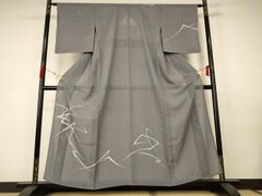 ロング寸 夏物 縦絽 本加工染 附下げ・訪問着(正絹）仕立上り＜HH2399 