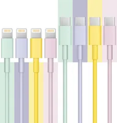 iPhone 充電ケーブル 4本セット [MFi 認証] 1.8M タイプC ライトニングケーブル 充電ケーブル USB-C to Lightningケーブル カラー iPhone 14/14 Plus/14 Pro/14 Pro Max/13/12/11
