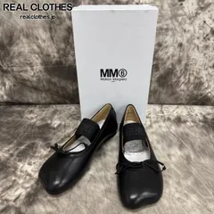 新品MM6MaisonMargielaブラックレザーバレエシューズ 2025年最新】MM6 Maison Margiela レディース フラットシューズ
