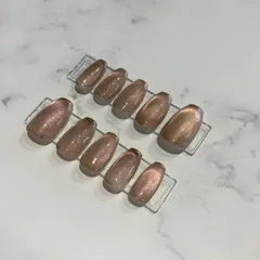 ㉕【ネイルチップ】ジェルネイル マグネットネイル ヌーディー系 定番ネイル 定番カラー 派手すぎない 大人ネイル オフィスネイル シンプルネイル ワンポイント 派手すぎない ゴールド ミラパ オリジナル サイズ変更可 オーダー受付中