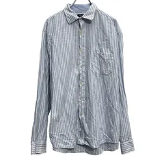 NAUTICA 長袖 ストライプシャツ L~ ブルー ホワイト ノーティカ ポケット 古着卸 アメリカ仕入 a702-5603のサムネイル