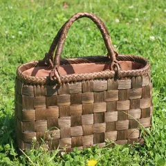 母の日 ギフト プレゼント 山胡桃木 籠 バッグ かご 男女兼用 やまくるみ オリジナル新商品 市松編み 籠 やまぶどう 山ぶどう 山葡萄 カゴバッグ　手作り 山葡萄かごバッグ  98999