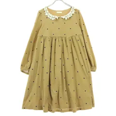 earth music&ecology アースミュージックアンドエコロジー ドット柄 長袖 膝丈ワンピース F ブラウン レディース 古着