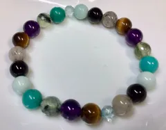 癒ブルートパーズ仕事運プレナイト成功運ターコイズのブレスレット 16cm新品