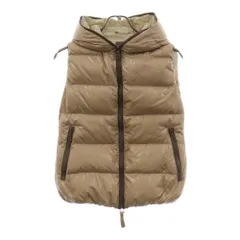 DUVETICA (デュベティカ) フード付き フルジップアップ ナイロン ダウンベスト ベージュ 01858524
