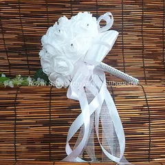 ブーケ ウェディング ブライダルブーケ 花嫁 ピンク ホワイト 白 造花 結婚式 前撮り 披露宴 海外挙式 ウェディングブーケ 豪華 花束 ガーリー 可愛い フラワー お洒落 二次会